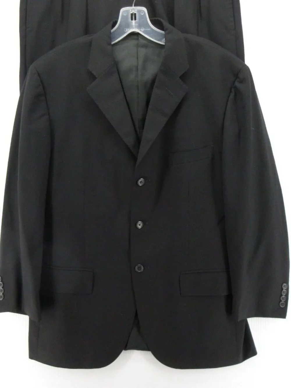 VTG Polo Ralph Lauren Suit 41 S Virgin Wool Pleated Cuffed Italy 34X27